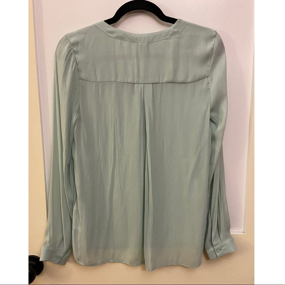 Light sage-green button down blouse - Picture 3 of 4